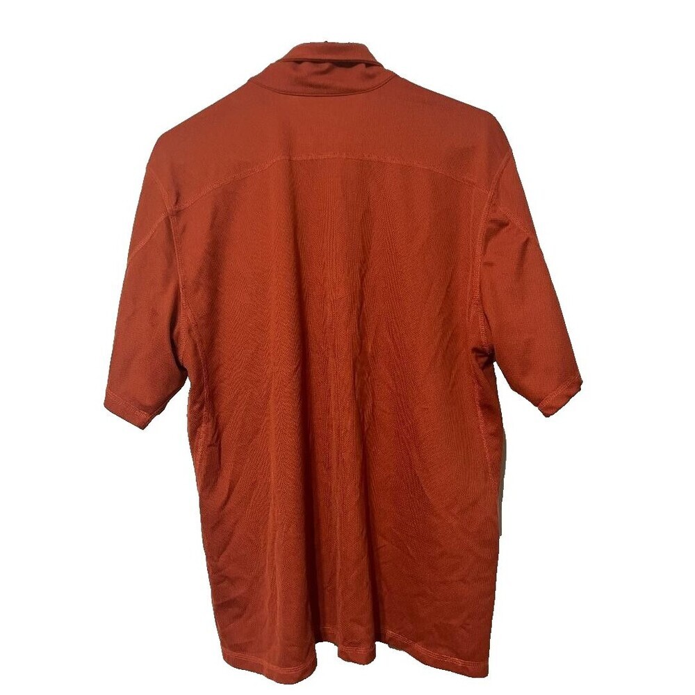 L.L. Bean Men's Large Quarter Zip Pullover Burnt Orange Chest Zip Pocket - Picture 2 of 6